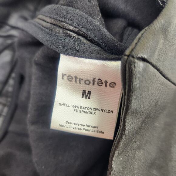 Retrofete Tally Pant in Black Faux Leather Size Medium NWT - Picture 10 of 11